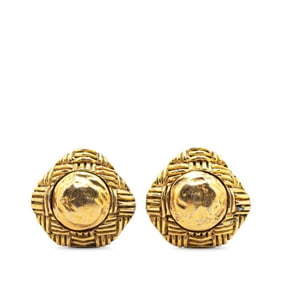 CHANEL Vintage Earrings, Gold Plated, Women's
