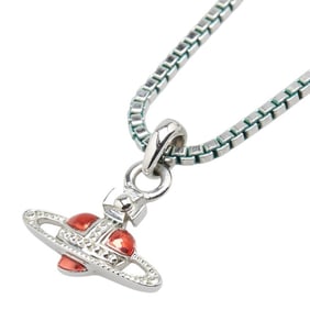 Vivienne Westwood Diamante Heart Necklace in Silver and Red Metal for Women
