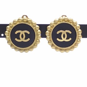Chanel Coco Mark Earrings for Women, GP, Gold-Tone Black, 95P, A6051178