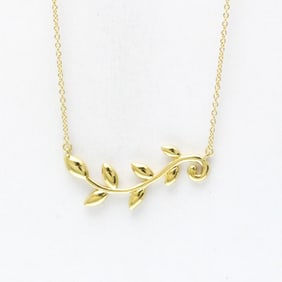 Tiffany Olive Leaf Necklace Yellow Gold (18K) No Stone Men,Women Fashion Pendant Necklace (Gold)