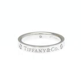 Tiffany Flat Band Ring With 3 Diamonds Platinum Fashion Diamond Band Ring Silver