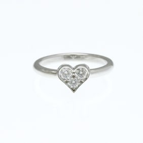 Tiffany Sentimental Heart Diamond Ring Platinum Fashion Diamond Band Ring Silver