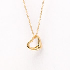 Tiffany Open Heart Pink Gold (18K) No Stone Women,Men Fashion Pendant Necklace (Pink Gold)