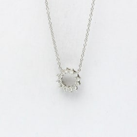 Tiffany Open Circle Mini Necklace Platinum Diamond Men,Women Fashion Pendant Necklace (Silver)