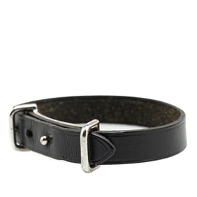 Hermes Api II Bracelet in Black Metal and Leather for Women