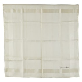 Christian Dior Dior scarf, beige, white, silk, women's,