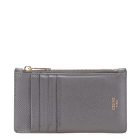 Celine Fragment Case, Gray Leather, Women's, Wallet/Coin Case