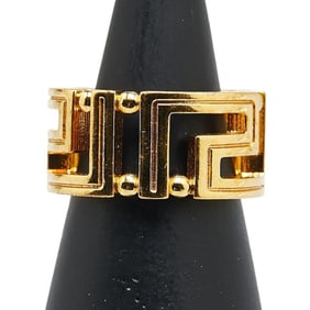 Versace Greca Ring #11 Gold Plated Women's VERSACE