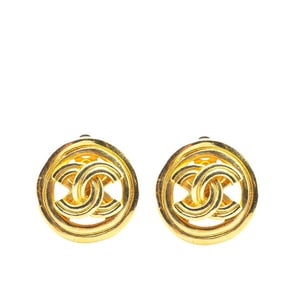 Vintage Chanel Coco Mark Earrings, Gold Plated, Women's, CHANEL