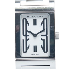 Bvlgari Rettangolo Watch RT39S Quartz White Dial Stainless Steel Boys' BVLGARI