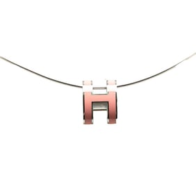 Hermes Hermès Pop Ash H Pendant Necklace in Pink SV925 Silver for Women