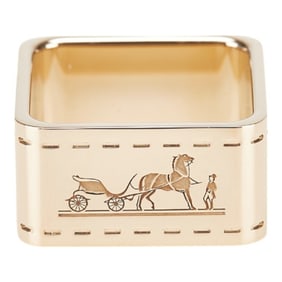 Hermes Hermès Bolduc Square Scarf Ring in Pink Gold Plated for Women