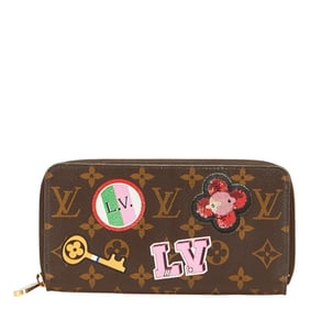 Louis Vuitton LV Stories Zippy Wallet Patches Round Zipper Long M63392 Brown Women's LOUIS VUITTON