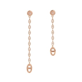 Hermes Hermès Chaine d'Ancre New Farandole TPM earrings with two diamonds totaling 0.02ct in 18K