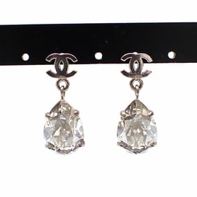 Chanel Coco Mark Earrings for Women, Metal and Crystal, A12V, Drop, A6051129