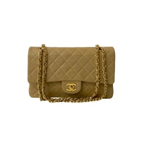 Seal No. 1 CHANEL Matelasse Coco Mark Lambskin Chain Shoulder Bag Pochette Beige c77-8