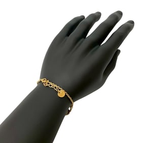 Christian Dior CD Logo Faux Pearl Bracelet Gold 86898