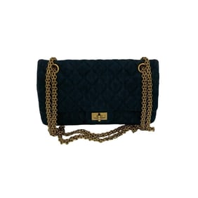 Seal No. 22 CHANEL 2.55 Matelasse Double Flap Denim Chain Shoulder Bag Blue 143-2