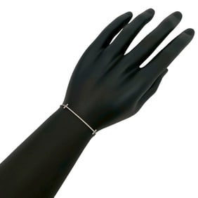 TIFFANY & Co. Tiffany T Smile Bracelet in 18K White Gold with Diamonds, Silver, 37640