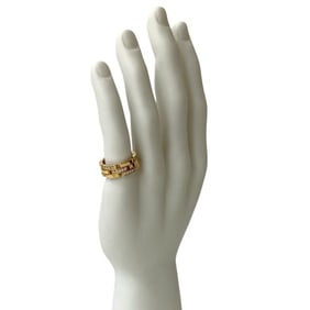 CARTIER Maillon Panthère 3-row half-diamond ring in 18k gold with diamonds, 36100