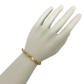 HERMES 18K Yellow Gold Chain Bracelet/Bangle for Women, Gold, 89-10