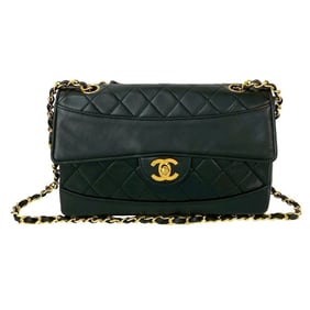 Seal No. 1 CHANEL Matelasse Coco Mark Lambskin Chain Shoulder Bag Black c94-7