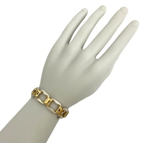 HERMES History Bracelet/Bangle in 925 Sterling Silver and 18K Yellow Gold (489-3)