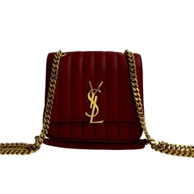 Yves Saint Laurent SAINT LAURENT PARIS Viki YSL logo hardware quilted leather chain shoulder bag in