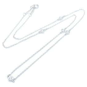 TIFFANY & Co. Tiffany By the Yard Necklace with 5 Diamonds and Elsa Peretti Sterling Silver,