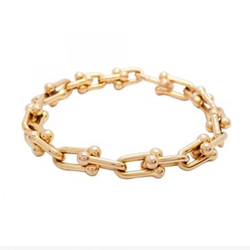Tiffany Bracelet Hardware Small Link 18K Pink Gold Women's