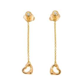 Tiffany & Co. By the Yard Heart Diamond Earrings in 18K PG Pink Gold (750)