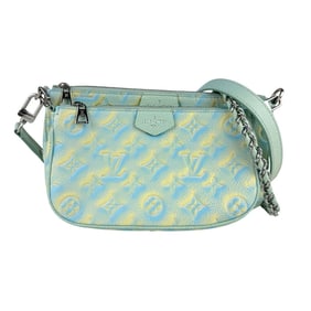 Louis Vuitton Monogram Empreinte Multi Shoulder Bag, Pochette Accessoires, Empreinte, Green, Blue,