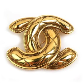 CHANEL Coco Mark Metal Gold Brooch for Women w1231a