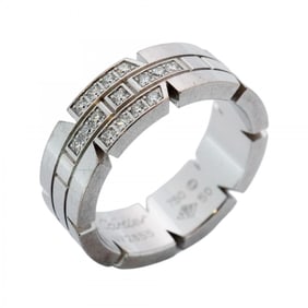 Cartier Tank Française Ring, 18K White Gold with Diamonds, #50, Women's