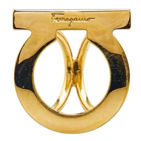 Salvatore Ferragamo Gancini Scarf Ring, Gold Plated, Women's