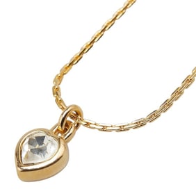 Christian Dior Dior rhinestone heart motif necklace, gold plated, for women.