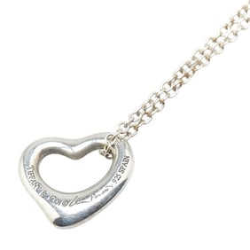 Tiffany & Co. Open Heart Pendant Necklace in 925 Sterling Silver for Women.