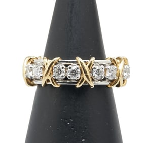 Tiffany & Co. Jean Schlumberger 16-Piece Diamond Ring, Pt950 Platinum, 18K Yellow Gold, Women's,