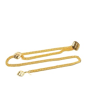 CHANEL Diamond Matelasse Chain Belt, Gold Plated, Women's