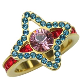 Louis Vuitton Berg Eye Candy Ring M66325, Large, Metal with Rhinestones, Women's