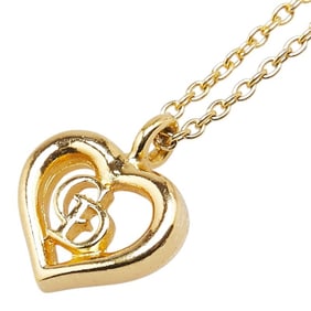 Christian Dior Dior CD logo heart motif necklace, gold plated, women's.