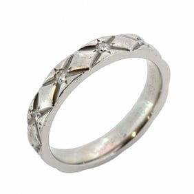 Chanel Matelasse Ring 10PD Pt950 Platinum Diamond #53 Women's