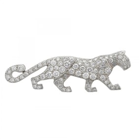 Cartier Panthère Pin Brooch 18K White Gold Diamond Women's