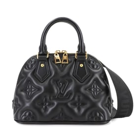 Louis Vuitton Alma Soft BB Bubble Gram 2-Way Handbag/Shoulder Bag in Noir Leather (M59793) with RFID