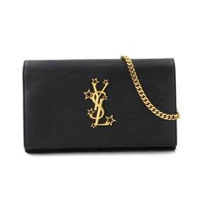 Saint Laurent Monogram Star Chain Wallet, Black Leather with Gold Hardware, 447933