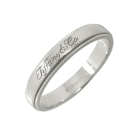 Tiffany & Co. Nots Milgrain Ring, size 22, 4mm wide, platinum.