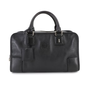 LOEWE Amazona 28 Handbag in Black Leather with Silver Hardware