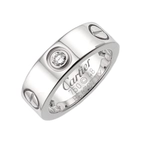 Cartier Love #48 Ring with 3 Half Diamonds in 18K White Gold (750)