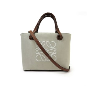 LOEWE Anagram Mini Tote A717S74X01, Jacquard Canvas, Ecru, Tan