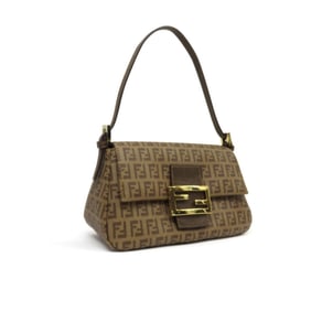 FENDI Zucchino Mini Mamma Bucket PVC Leather Handbag Bag 8BR180